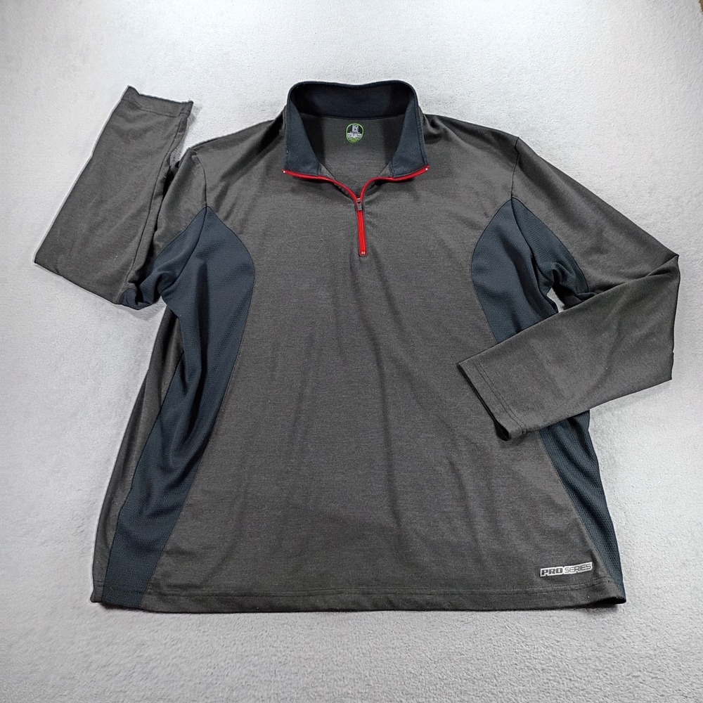 PGA Tour Mens Pro Series Quarter-Zip Pullover Gray XL Performance Golf Top